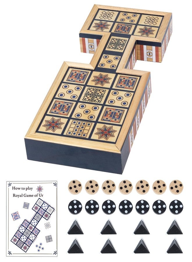 WodGod Wooden Royal Game of UR,Ancient Strategy Board Game for 2 Players,Beautifully Designed Board with Storage Drawers,Over 4500 Years Old (Orange) - Image 1